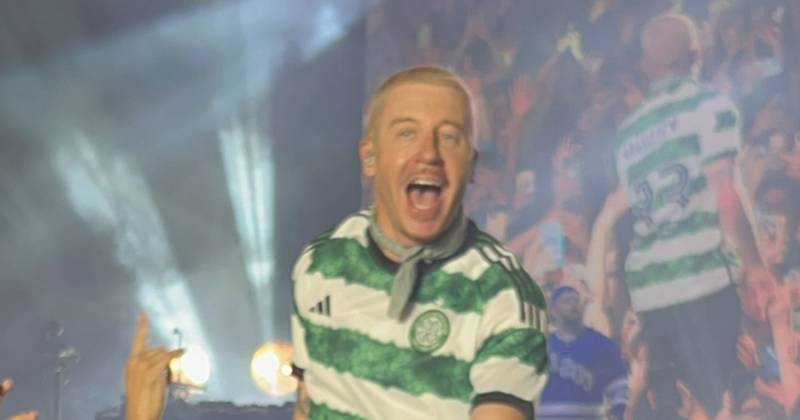 Macklemore in bizarre Celtic clip as iconic rapper dons new Hoops shirt in New York gig