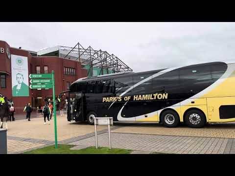 Celtic Team Bus Arriving Before the Celtic V Lazio Game