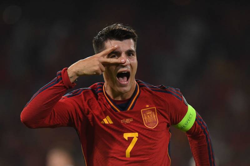 The Celtic support receive a timely reminder from Alvaro Morata