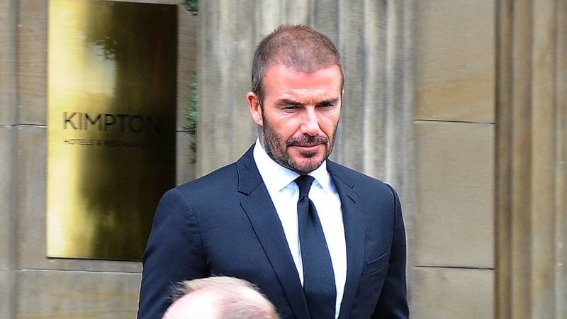 David Beckham and ex-Man United stars pictured in attendance for the funeral of Sir Alex Ferguson’s wife Cathy. as former Red Devils gather at St Andrew’s Cathedral for ceremony