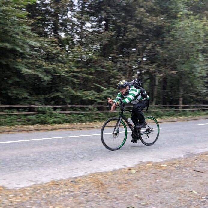 Supporter Shaun Battles the Elements on Cycle from Invergordon to Celtic Park