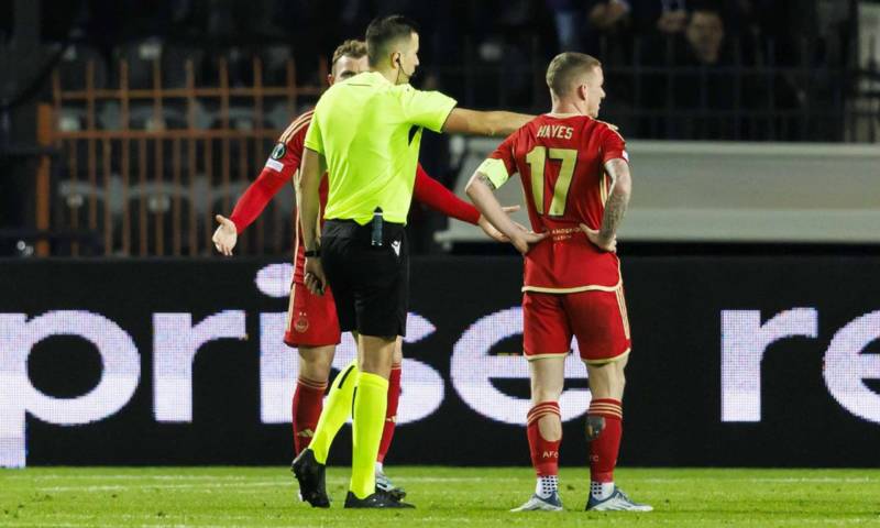 Ref Watch: Why booking was balanced ruling after Aberdeen’s Slobodan Rubezic clashed heads with Celtic’s Kyogo