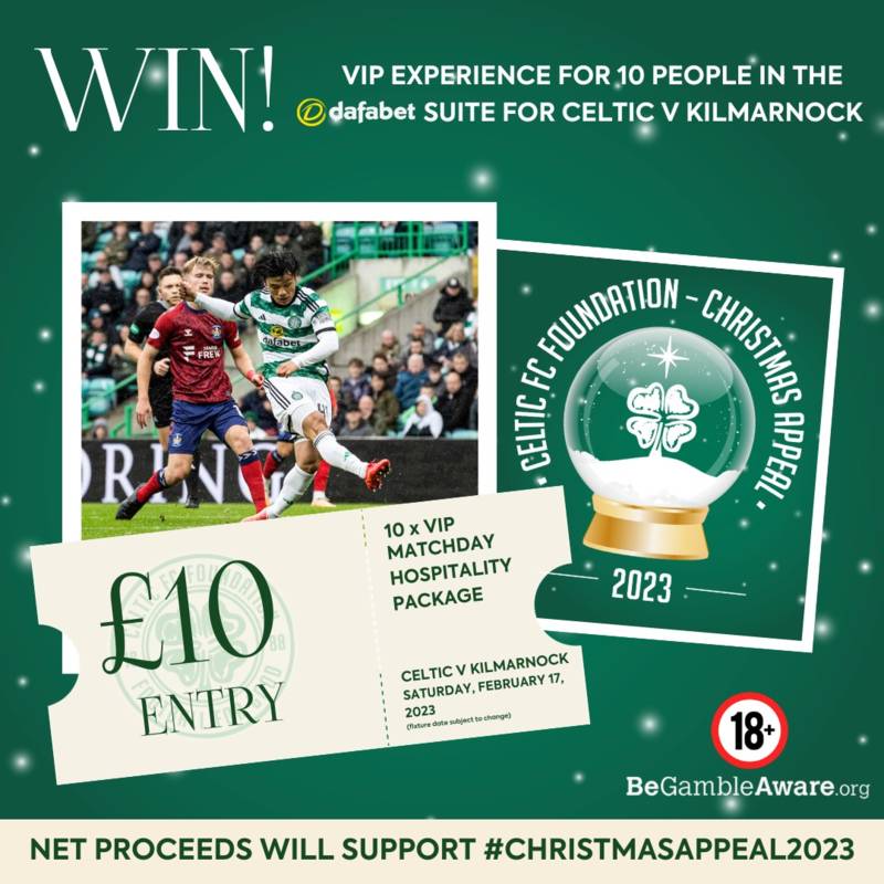 Win a VIP experience for 10 people in the Dafabet suite for Celtic v Kilmarnock