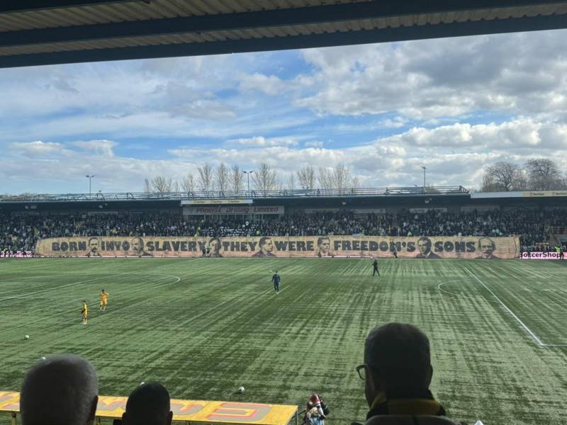 Celtic Fans Unveil Easter Rising Banner at Livingston