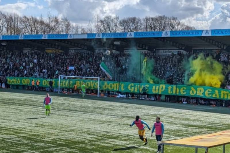 Second Celtic display with smoke bombs and title message