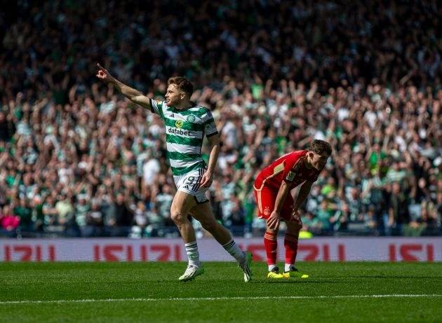 James Forrest before Yang for Celtic’s Dens Park mission