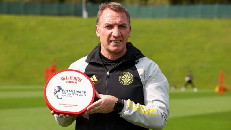 Brendan Rodgers wins Manager of the Month for April