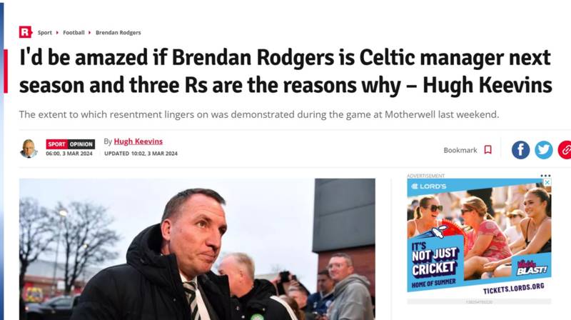 Two faced Keevins completes incredible Rodgers u-turn