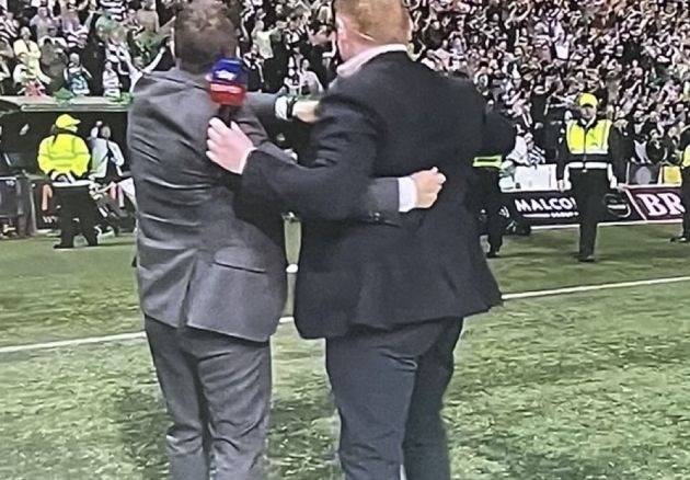 Brendan Rodgers and Neil Lennon salute Celtic support after title win