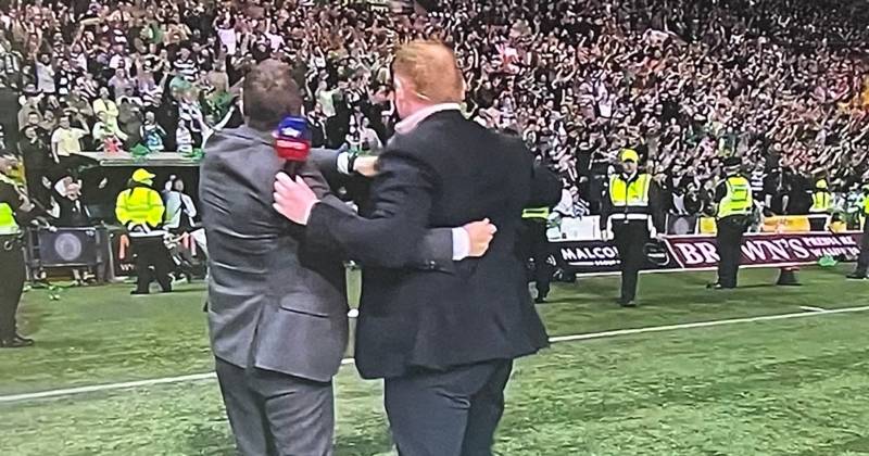 Brendan Rodgers gets Celtic fans to give Neil Lennon a rousing roar amid emotional embrace