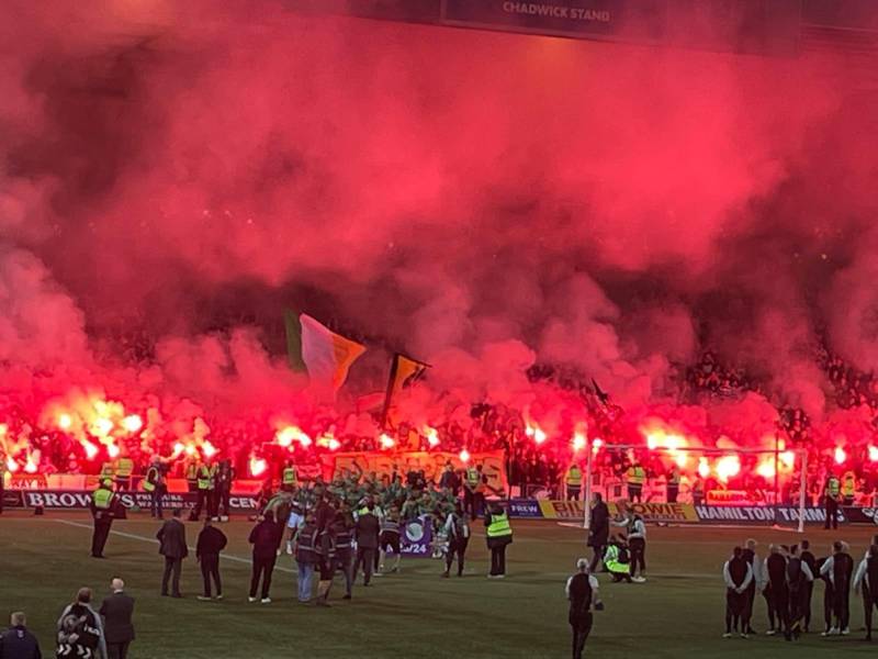 Photo: Celtic fans stunning pyro display as title sealed at Killie