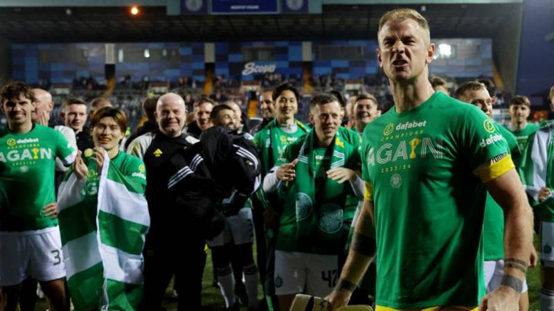 Watch Celtic celebrate third title in a row on pitch with fans