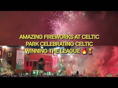 Amazing Fireworks At Celtic Park Celebrating Winning The League / Champions Again