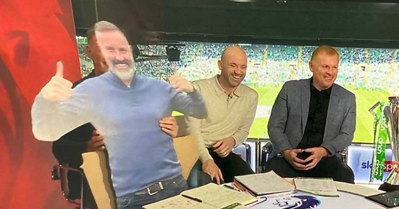 Chris Sutton whips out Kris Boyd cardboard cutout as Celtic hero trolls with epic ‘Rangers are coming’ prank