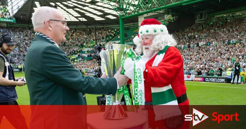 Santa delivers Premiership trophy to Celtic six months after being booed