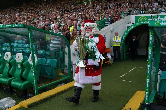 Video: Brilliant moment Celtic presented with trophy by Santa