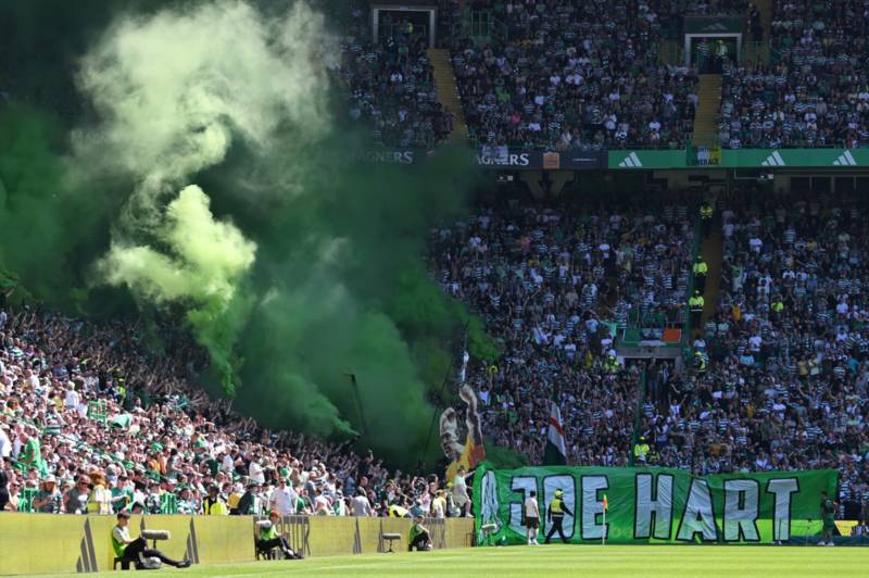 Watch Joe Hart’s reaction to incredible Green Brigade display and substitution moment at Celtic Park