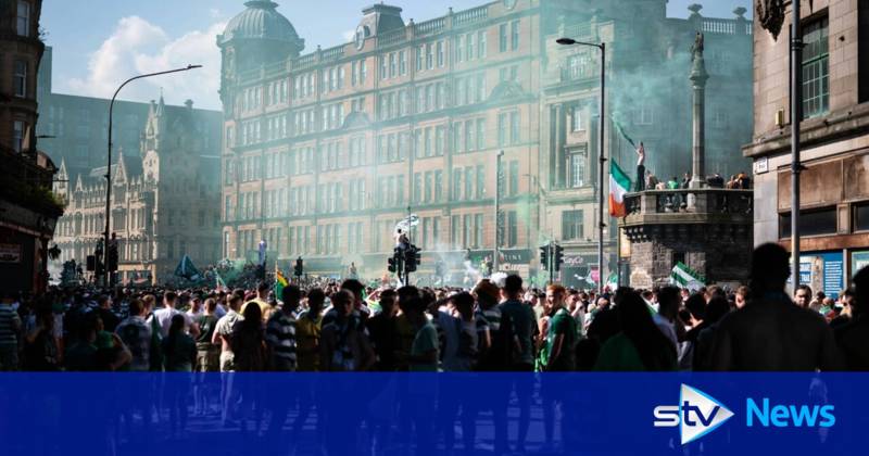 Four police officers injured and 19 arrested during Celtic football celebrations in Glasgow