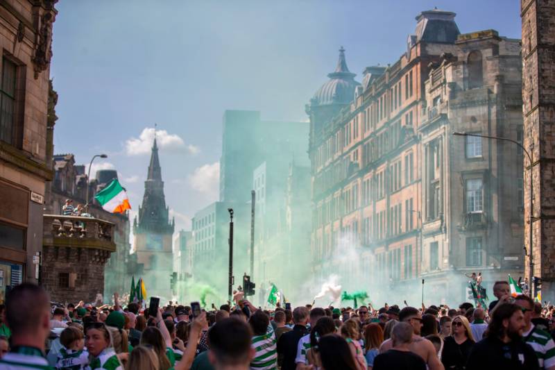 CRAZY! Watch the incredible drone coverage as Glasgow is turned Green and White