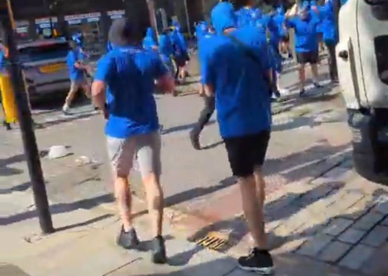 Video: Rangers Hooligans Try to Provoke Celtic Fans Outside Irish Bar