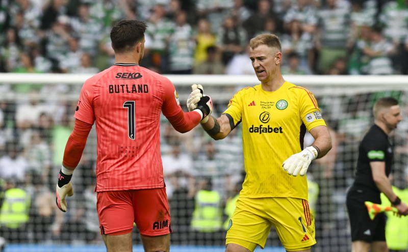 Joe Hart and Jack Butland drive off in different directions after Celtic-Rangers journey