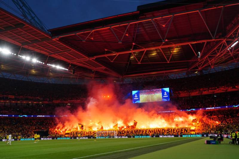 Celtic treble icon pictured attending last night’s Champions League final