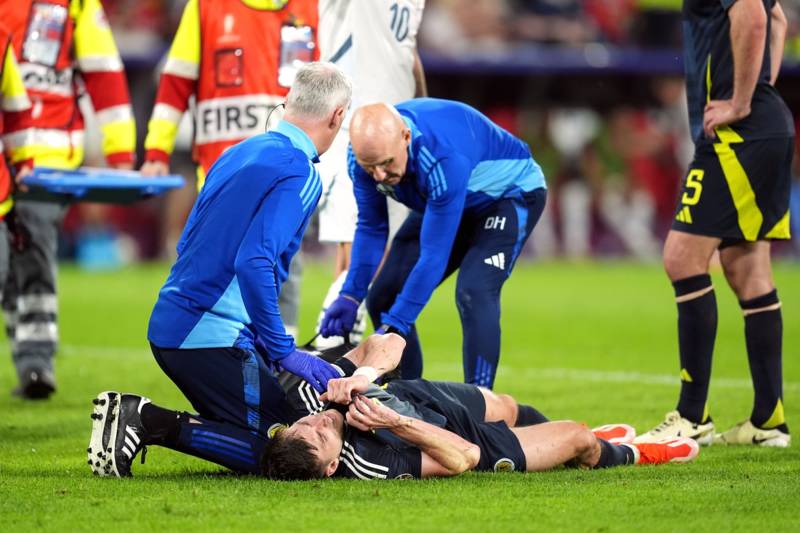 Tierney stretchered off during Scotland vs Switzerland