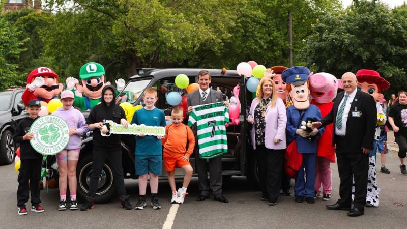 Tosh presents £7,000 Foundation cheque to Troon Taxi Outing kids