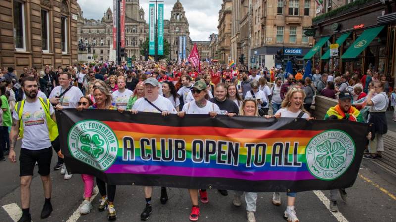 Celtic FC Foundation and Celtic FC taking part in Pride 2024