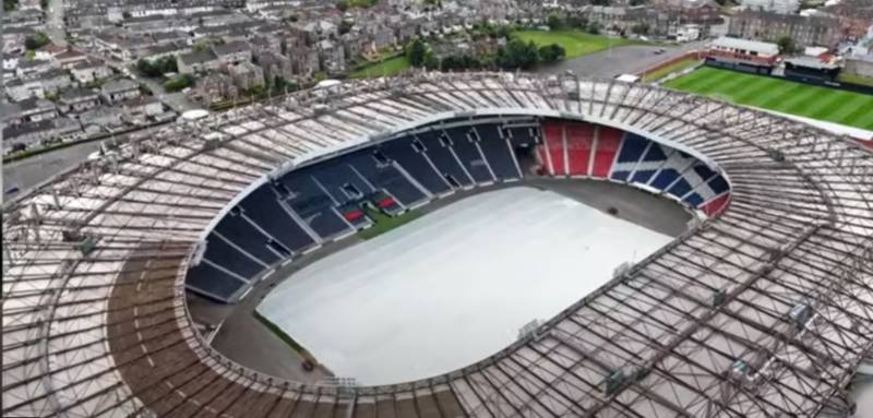 Drone footage that shows Hampden won’t be ready for Motherwell visit in four weeks time