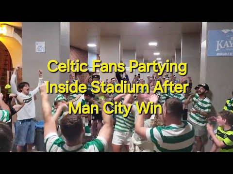 Celtic Fans Partying Inside Stadium After Man City Victory (4-3)