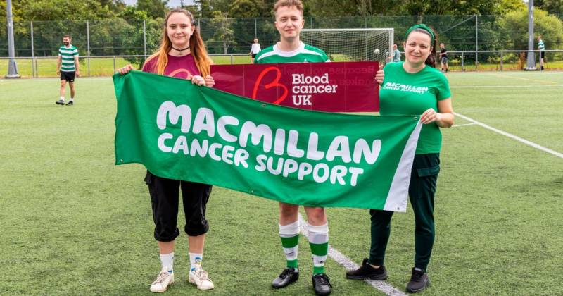 Celtic fan who beat rare blood cancer lifts trophy in East Kilbride charity match