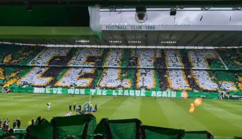 Celtic fans welcome champions with impressive four stand display