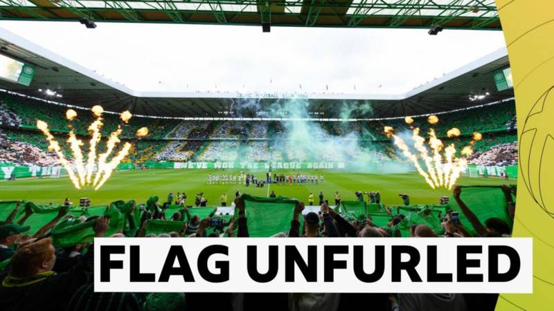 Champions Celtic unfurl title flag