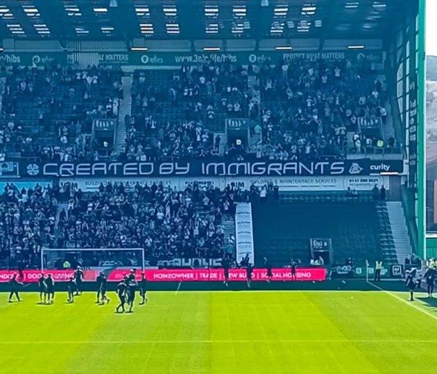 Photo: Celtic fans unveil poignant banner at Easter Road