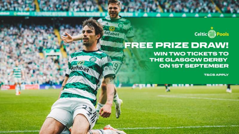 Win Celtic v Rangers tickets in Celtic Pools’ free prize draw