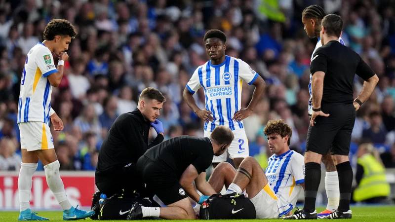 ‘Ridiculous foul’: Brighton boss Fabian Hurzeler is left furious as new signing Matt O’Riley leaves the ground on crutches following horror challenge by Crawley’s Jay Williams