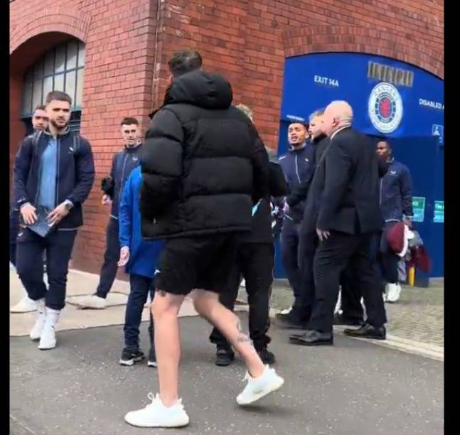 ‘Nothing but a f***ng loser, an embarrassment’- Watch Tavernier clash with angry fan outside Ibrox