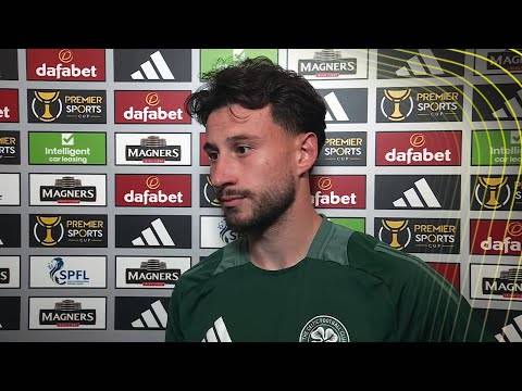 Nicolas Kühn in conversation after Premier Sports Cup brace for Celtic against Falkirk