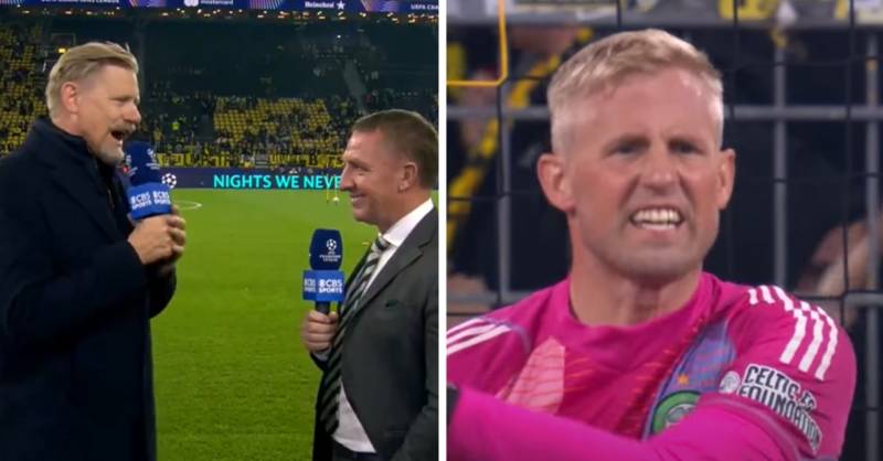 Peter Schmeichel Was Left To Rue His Pre-Match Joke To Celtic Boss Rodgers