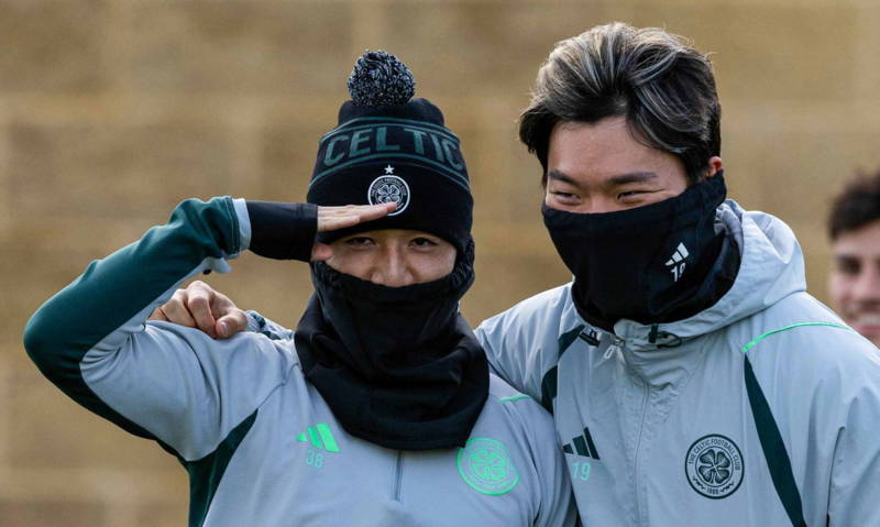 Daizen Maeda congratulates former Celtic team mate after first international goal