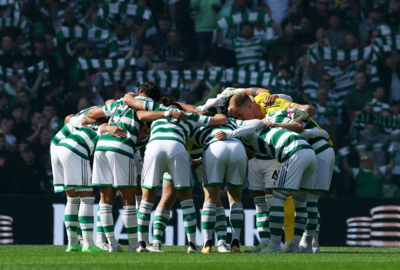 On the grass! Celtic defender pictured back in training