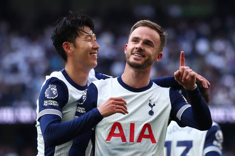 James Maddison in brilliant six-word message over Celtic win vs Leipzig as Tottenham star hails Hoops ‘Ledge’