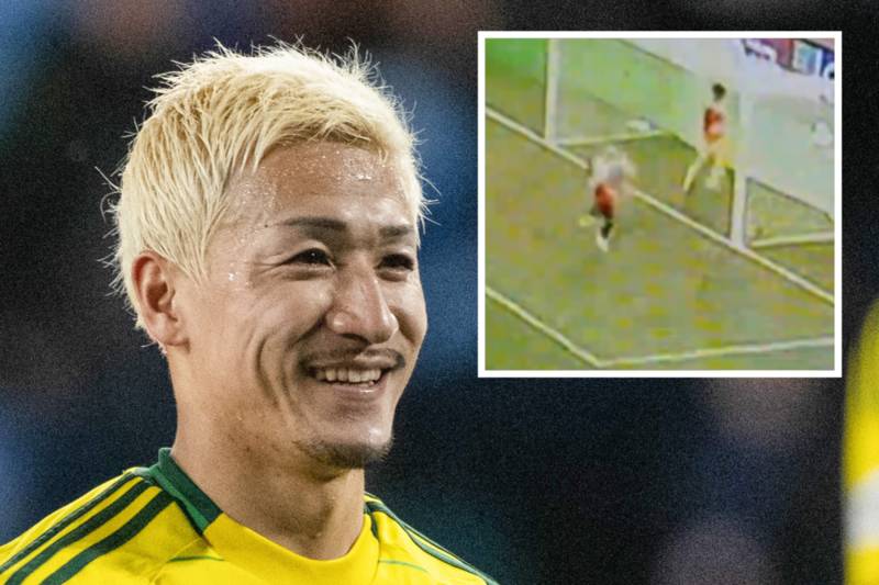 Watch as Celtic star Daizen Maeda suffers hilarious Japan warm-up mishap