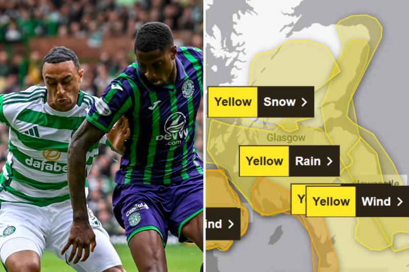 Celtic vs Hibs weather warning as Storm Darragh to hit Glasgow