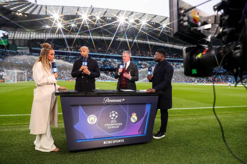 Jamie Carragher and Kate Scott applaud after what they hear about Celtic in the Champions League