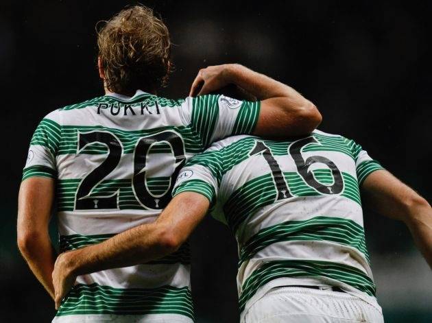 Celtic Star Men Kenny Dalglish, Teemu Pukki and James Forrest