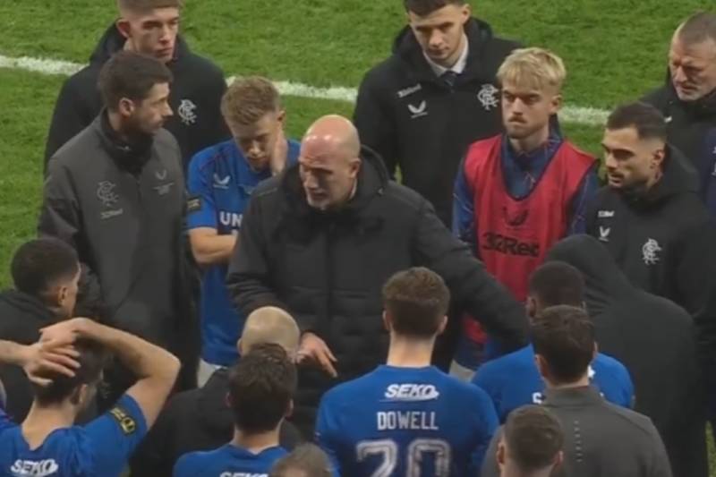 Philippe Clement in stern Rangers address on pitch after cup final loss to Celtic