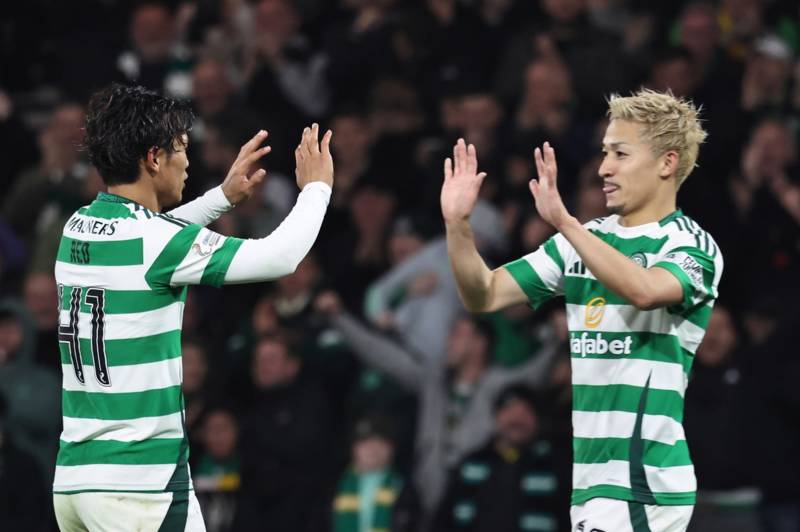 Daizen Maeda reacts to Celtic’s win over St Johnstone