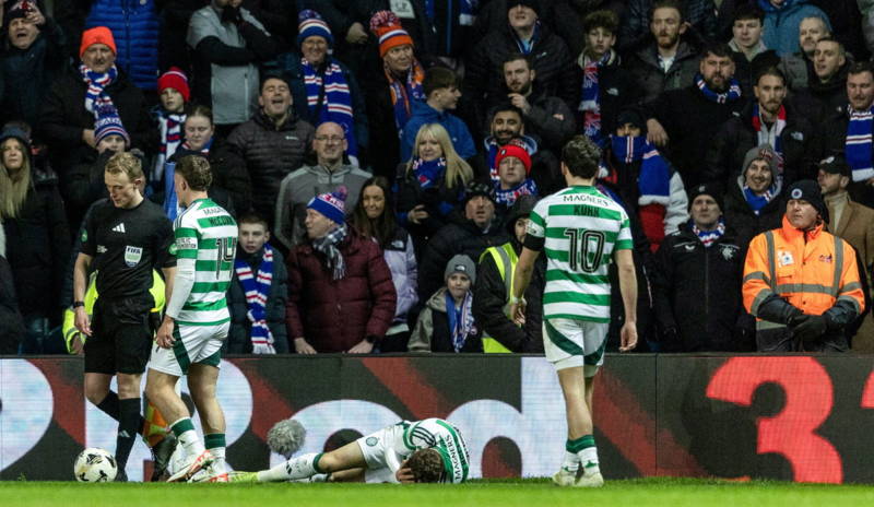 Ibrox missile shame as Celtic star is struck an inch above his eye